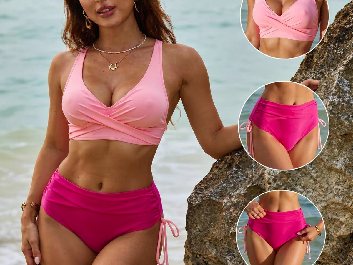 Conjunto Bikini Bella Sirena — Talle Alto con Detalle Cruzado